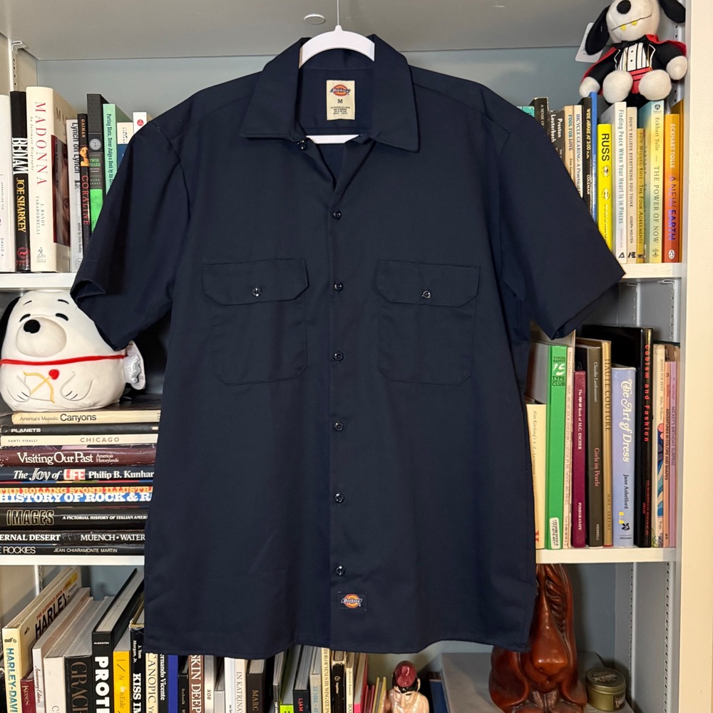 Dickies Short Sleeve Work Shirt Navy Blue Size M